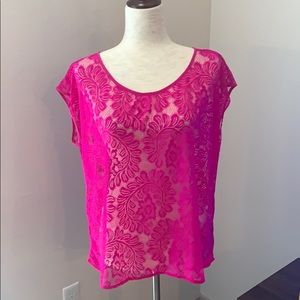 Express pink lace top